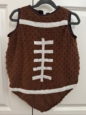 Baby Football Lined Costume Brown White Overall Cover One Piece 6-12 months